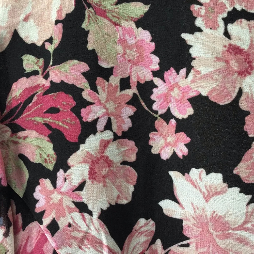 Bardot pleated floral midi dress cutout long sleeves Size 8 Size M - Picture 8 of 9
